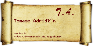 Tomesz Adrián névjegykártya