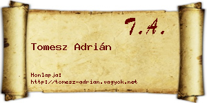 Tomesz Adrián névjegykártya